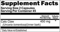 BUY 1 GET 2 FREE Cats Claw 450mg 90 or 180 Capsules