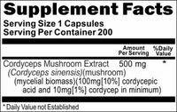 BUY 1 GET 2 FREE Cordyceps Extract 500mg 200 Capsules