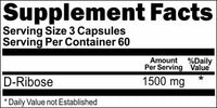 BUY 1 GET 2 FREE D-Ribose 1500mg 180 Capsules