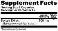 BUY 1 GET 2 FREE Bacopa Leaf Extract 900mg 90 or 180 Capsules