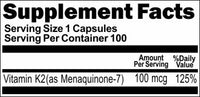 BUY 1 GET 2 FREE Vitamin K2 100mcg 100 or 200caps