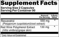 BUY 1 GET 2 FREE Resveratrol with Red Wine 550mg 180 Capsules