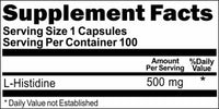 BUY 1 GET 2 FREE L-Histidine 500mg 100 Capsules