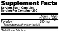 BUY 1 GET 2 FREE Feverfew 380mg 200 Capsules