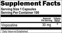 BUY 1 GET 2 FREE Vinpocetine 30mg 100 or 200 Capsules