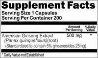 BUY 1 GET 2 FREE American Ginseng Extract 500mg  200 Capsules