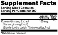 BUY 1 GET 2 FREE Korean Ginseng Standardized Extract 100mg  200 Capsules