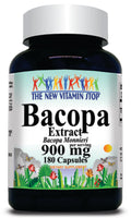 BUY 1 GET 2 FREE Bacopa Leaf Extract 900mg 90 or 180 Capsules