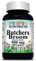 BUY 1 GET 2 FREE Butchers Broom 500mg 100 or 200 Capsules