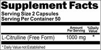 BUY 1 GET 2 FREE L-Citrulline Free Form 1000mg 100 or 200 Capsules