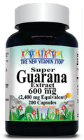 BUY 1 GET 2 FREE Super Guarana Extract Equivalent 2400mg 200 Capsules