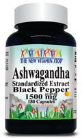 BUY 1 GET 2 FREE Ashwagandha Extract Black Pepper 1500mg 180 Capsules