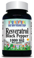 BUY 1 GET 2 FREE Resveratrol Black Pepper 1000mg 90 or 180 Capsules