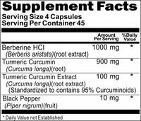 BUY 1 GET 2 FREE Berberine Turmeric Curcumin Black Pepper 180 Capsules