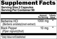 BUY 1 GET 2 FREE Berberine Black Pepper 1000mg 180caps
