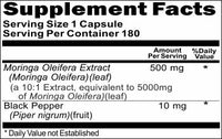 BUY 1 GET 2 FREE Moringa Oleifera Extract Black Pepper Equivalent 5000mg 180 Capsules