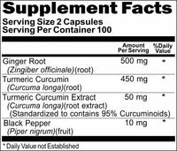 BUY 1 GET 2 FREE Ginger Root Turmeric Curcumin Black Pepper 200caps