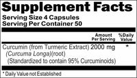 BUY 1 GET 2 FREE Curcumin 2000mg 100 or 200 Capsules