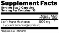 BUY 1 GET 2 FREE Lion's Mane Mushroom 1000mg 90 or 180 Capsules