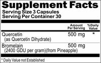BUY 1 GET 2 FREE Quercetin & Bromelain 500mg 90 or 180 Capsules
