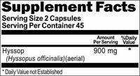 BUY 1 GET 2 FREE Hyssop 900mg 90 Capsules