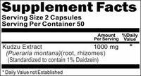 BUY 1 GET 2 FREE Kudzu Root Standardized Extract 1000mg 100 Capsules