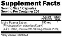 BUY 1 GET 2 FREE Muira Puama Extract Equivalent 1000mg 200 Capsules