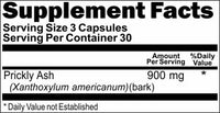 BUY 1 GET 2 FREE Prickly Ash Bark 900mg 90 Capsules