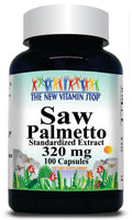BUY 1 GET 2 FREE Saw Palmetto Standardized Extract 320mg 100 or 200 Capsules