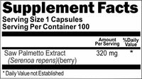 BUY 1 GET 2 FREE Saw Palmetto Standardized Extract 320mg 100 or 200 Capsules