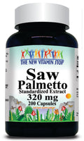 BUY 1 GET 2 FREE Saw Palmetto Standardized Extract 320mg 100 or 200 Capsules