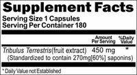 BUY 1 GET 2 FREE Tribulus Terestris Standardized Extract 450mg 180 Capsules