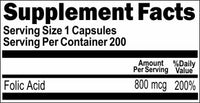 BUY 1 GET 2 FREE Folic Acid 800mcg 200 Capsules