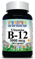 BUY 1 GET 2 FREE B-12 Vitamins 5000mcg 100 or 200 Capsules
