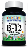 BUY 1 GET 2 FREE B-12 Vitamins 5000mcg 100 or 200 Capsules