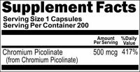 BUY 1 GET 2 FREE Chromium Picolinate 500mcg 200 Capsules