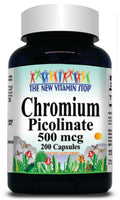 BUY 1 GET 2 FREE Chromium Picolinate 500mcg 200 Capsules