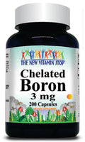 BUY 1 GET 2 FREE Chelated Boron 3mg 100 or 200 Capsules