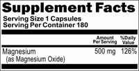 BUY 1 GET 2 FREE Magnesium Oxide High Potency 500mg 180 Capsules