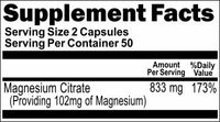 BUY 1 GET 2 FREE Magnesium Citrate 833mg 100 or 200 Capsules