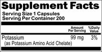 BUY 1 GET 2 FREE Chelated Potassium 99mg 200 Capsules