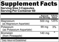 BUY 1 GET 2 FREE Magnesium Potassium Aspartate and Bromelain 180 Capsules