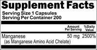BUY 1 GET 2 FREE Chelated Manganese 50mg 200 Capsules