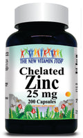 BUY 1 GET 2 FREE Chelated Zinc 25mg 200 Capsules