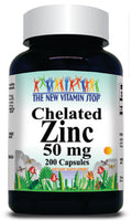 BUY 1 GET 2 FREE Chelated Zinc 50mg 100 or 200 Capsules