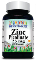 BUY 1 GET 2 FREE Zinc Picolinate 25mg 100 or 200 Capsules