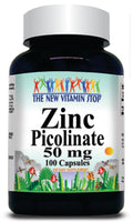 BUY 1 GET 2 FREE Zinc Picolinate 50mg 100 or 200 Capsules