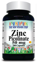 BUY 1 GET 2 FREE Zinc Picolinate 50mg 100 or 200 Capsules