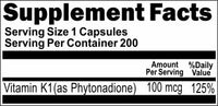 BUY 1 GET 2 FREE Vitamin K 100mcg 200caps