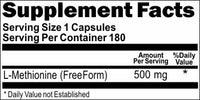BUY 1 GET 2 FREE L-Methionine Free Form 500mg 180 Capsules